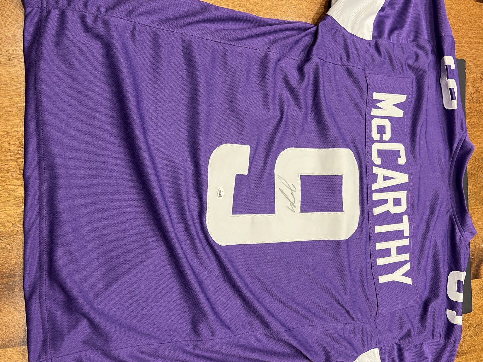 Jim McCarthy Signed Minnesota Vikings Purple Jersey with COA