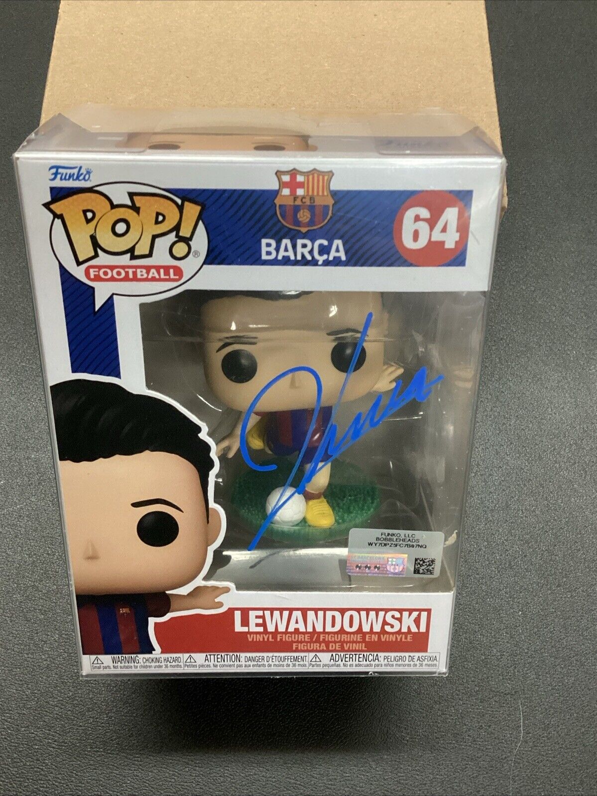 Funko POP! Football: Barcelona - Lewandowski #64 Autographed With COA