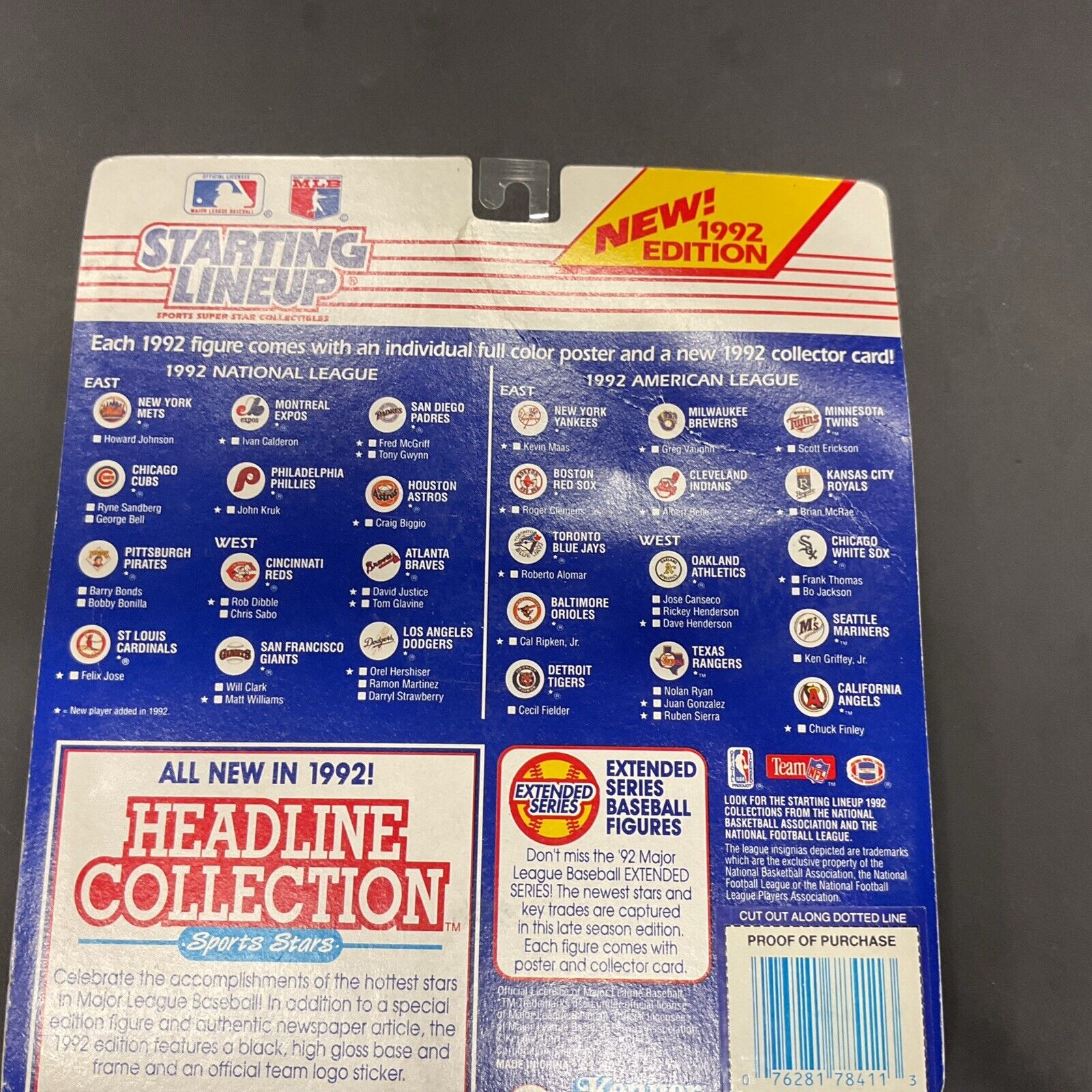 1992 Starting Lineup ALBERT BELLE Baseball Figure Card  Poster  MLB  SLU  NEW