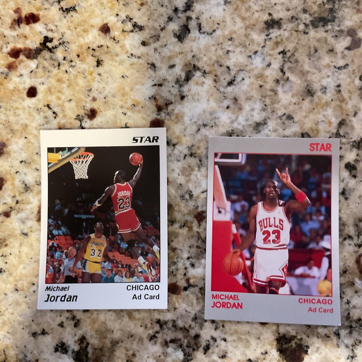 Star Company Micheal Jordan Ad Cards. Rare. 