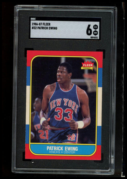 1986-87 Fleer #32 Patrick Ewing SGC 6