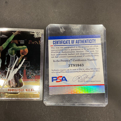 Dominique Wilkins Autographed Card 1988 Topps Chrome #100 PSA 