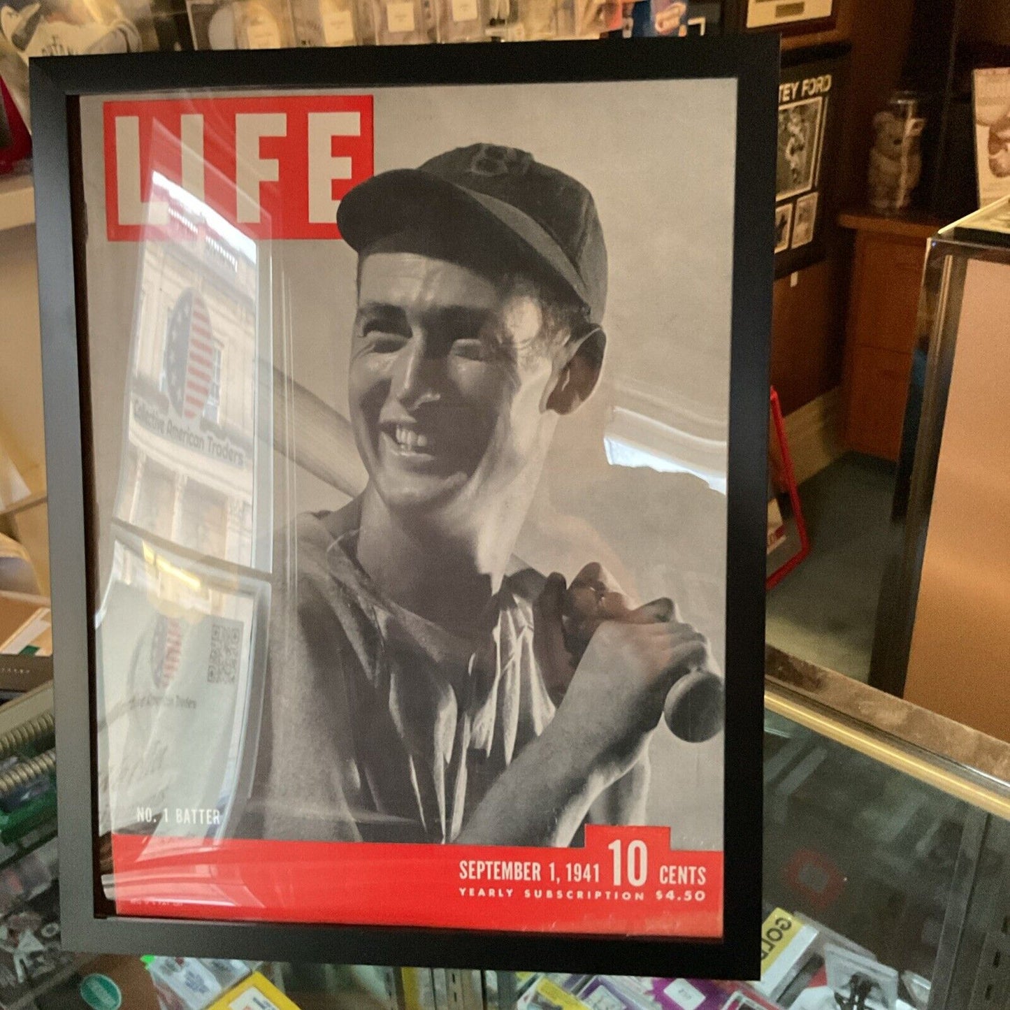 LIFE MAGAZINE SEPTEMBER 1, 1941 TED WILLIAMS NO. 1 HITTER GOOD CONDITION W Frame