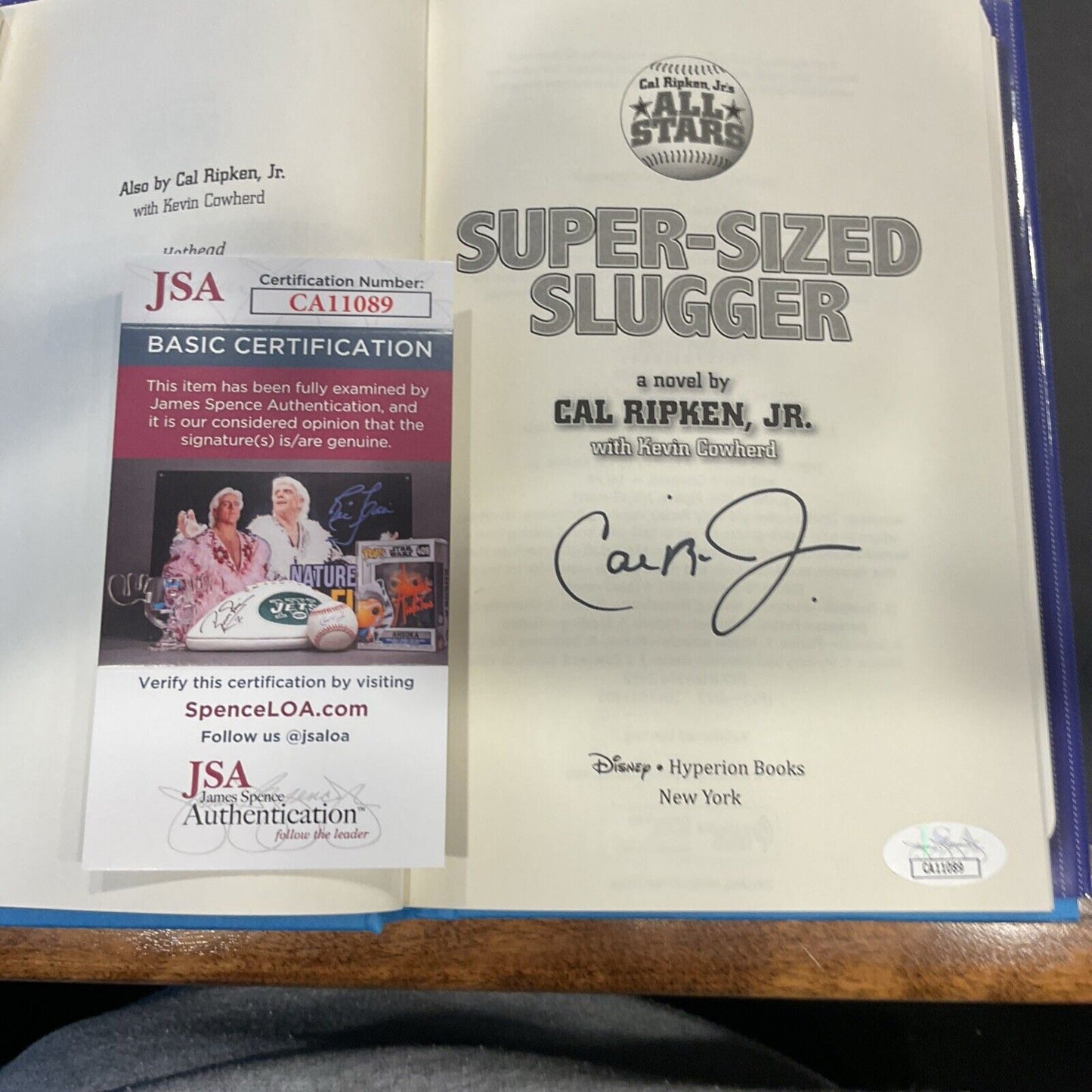 Autographed Cal Ripken super size slugger Novel JSA COA
