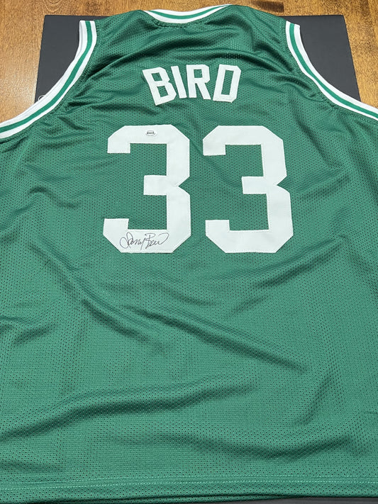 Larry Bird Signed Boston Celtics Green Jersey with COA