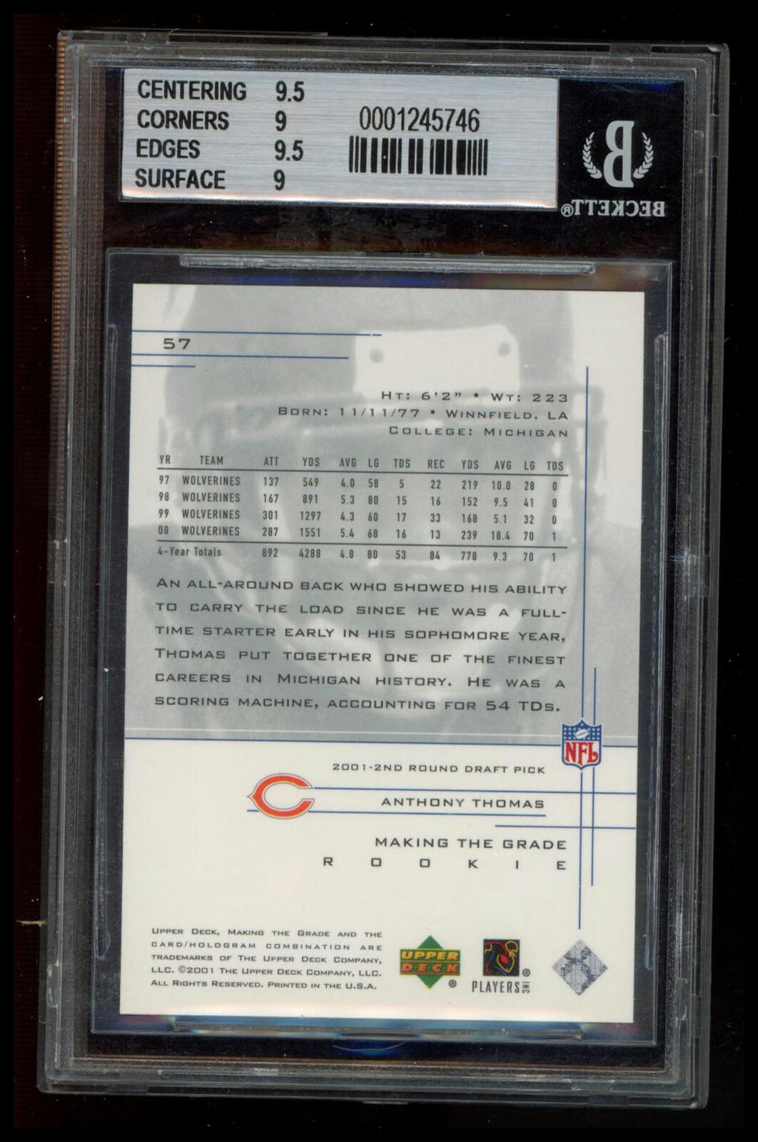 2001 Fleer Authority #118 Chris Chambers Prominence SN75 BGS 9 #/75