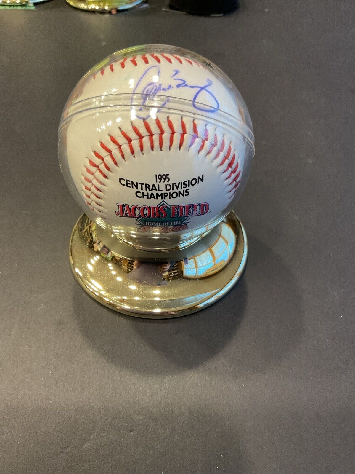 1995 central division champion signed baseball by Carlos Baerga what’s COA
