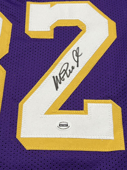 Magic Johnson Signed Los Angeles Lakers Purple Jersey with COA