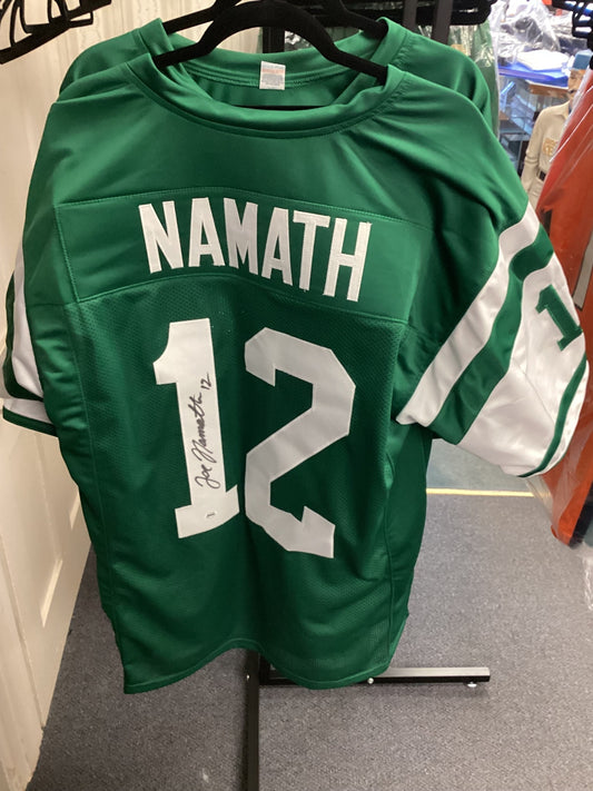 Joe Namath #12 New York Jets Signed Green Jersey