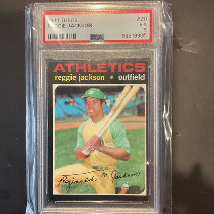 REGGIE JACKSON 1971 TOPPS PSA 5 Oakland A’s, New York Yankees, HOF Vintage #20