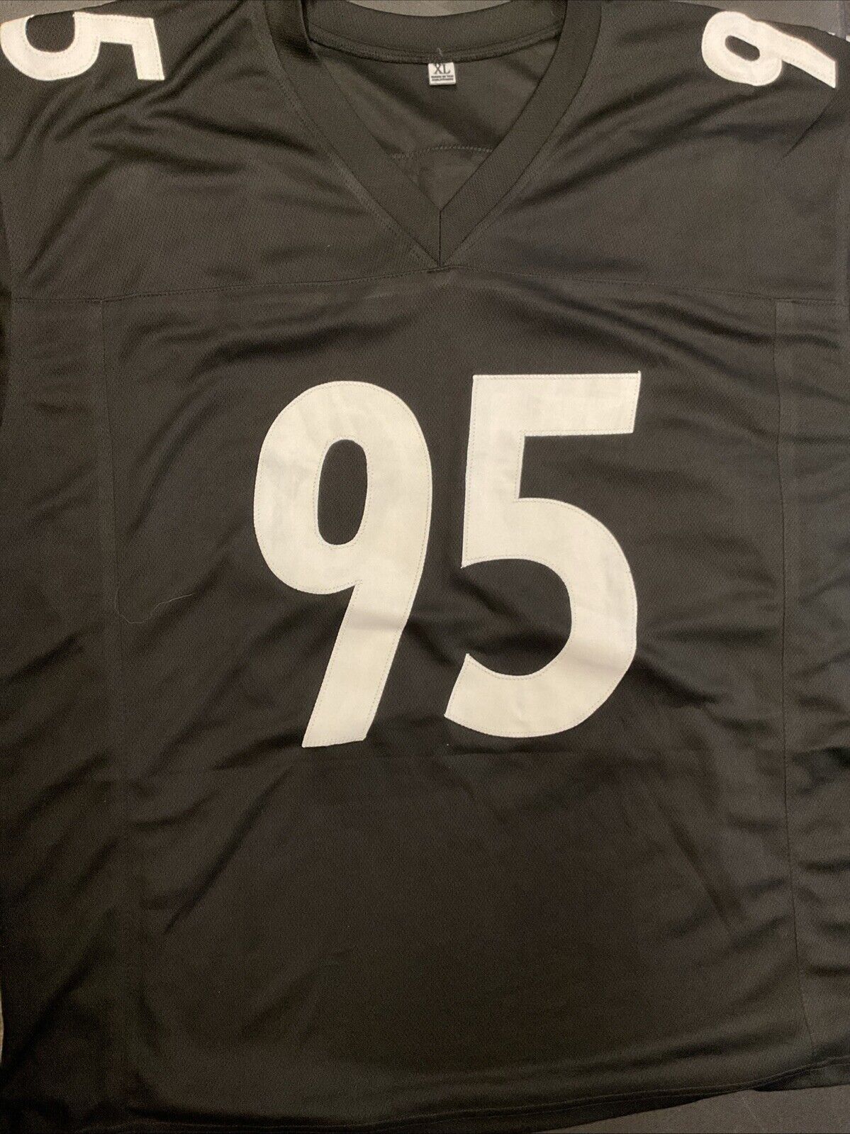 PITTSBURGH STEELERS KEEANU BENTON SIGNED CUSTOM BLACK JERSEY JSA
