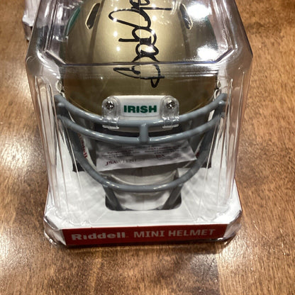 Bob Golic JSA Certified Signed Notre Dame Mini Helmet