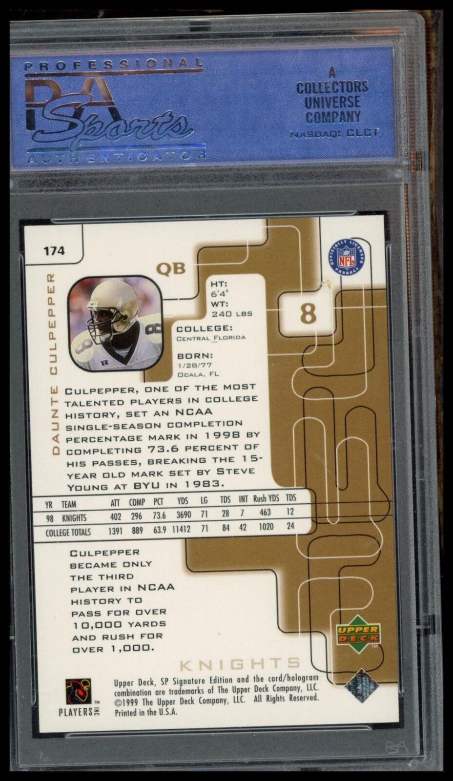 1999 Sp Signature #174 Daunte Culpepper PSA 8