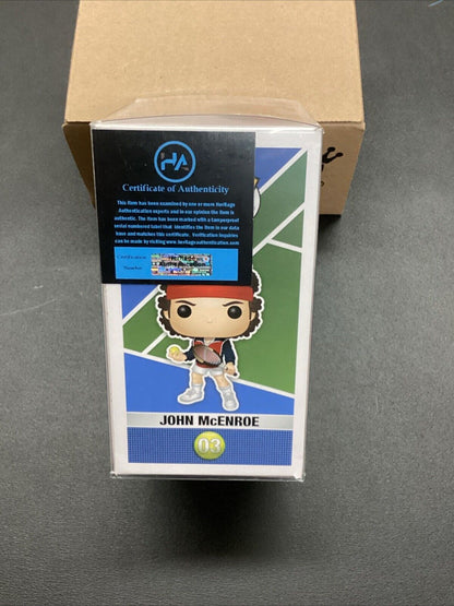 JOHN MCENROE SIGNED FUNKO POP #03 TENNIS NIB Heritage COA