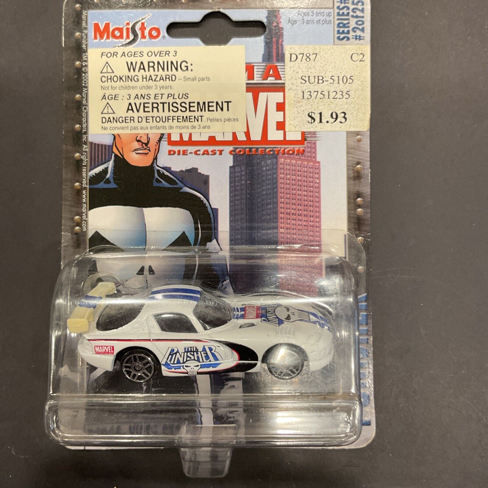 Maisto Diecast Car Marvel Series #1 Punisher