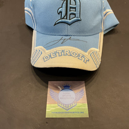 Autographed light blue Detroit cap by Justin Verlander what COA
