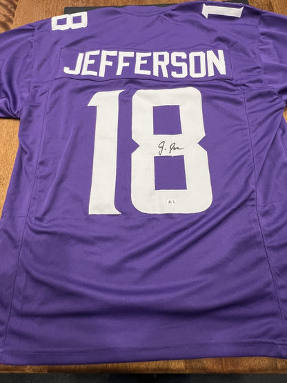 Justin Jefferson Signed Minnesota Vikings Purple Jersey with COA