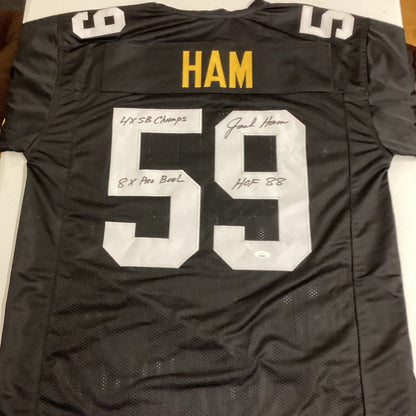 Jack Ham Signed HOF 88 Pro-Edition Custom Black Football Jersey (JSA)