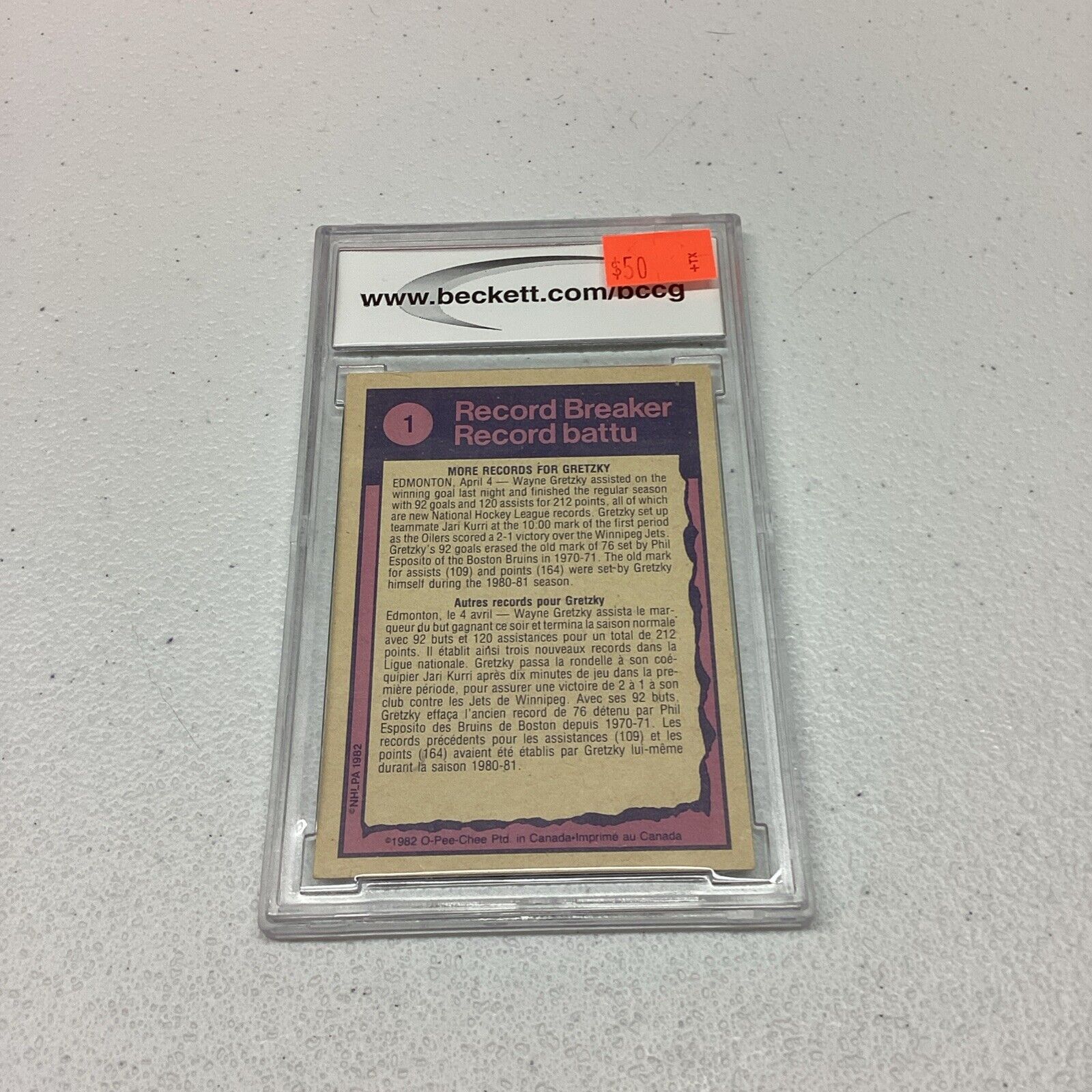 1982-83 #1 Wayne Gretzky BCCG Grade 9