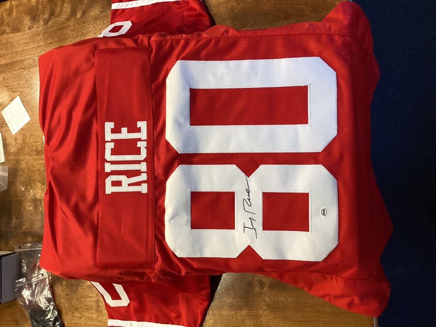 Jerry Rice Signed San Francisco 49ers Red Jersey Autographed NFL