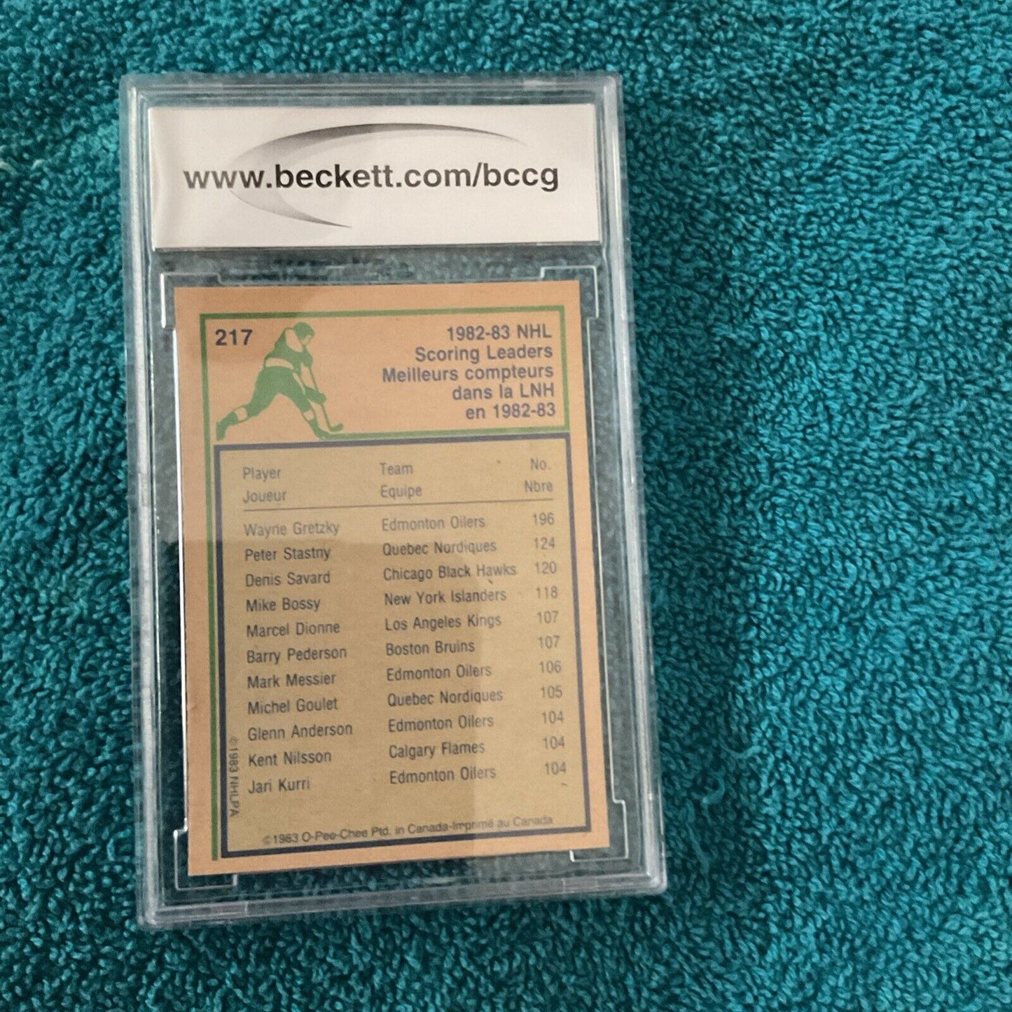 1983-84 O-Pee-Chee - #217 Wayne Gretzky BCCG 9