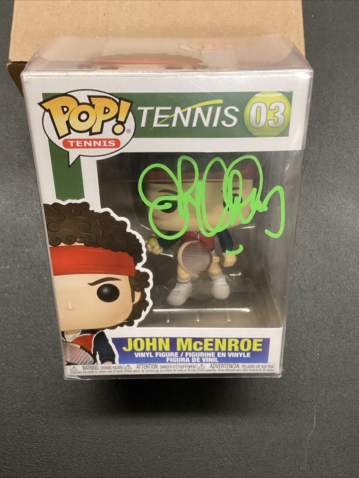 JOHN MCENROE SIGNED FUNKO POP #03 TENNIS NIB Heritage COA