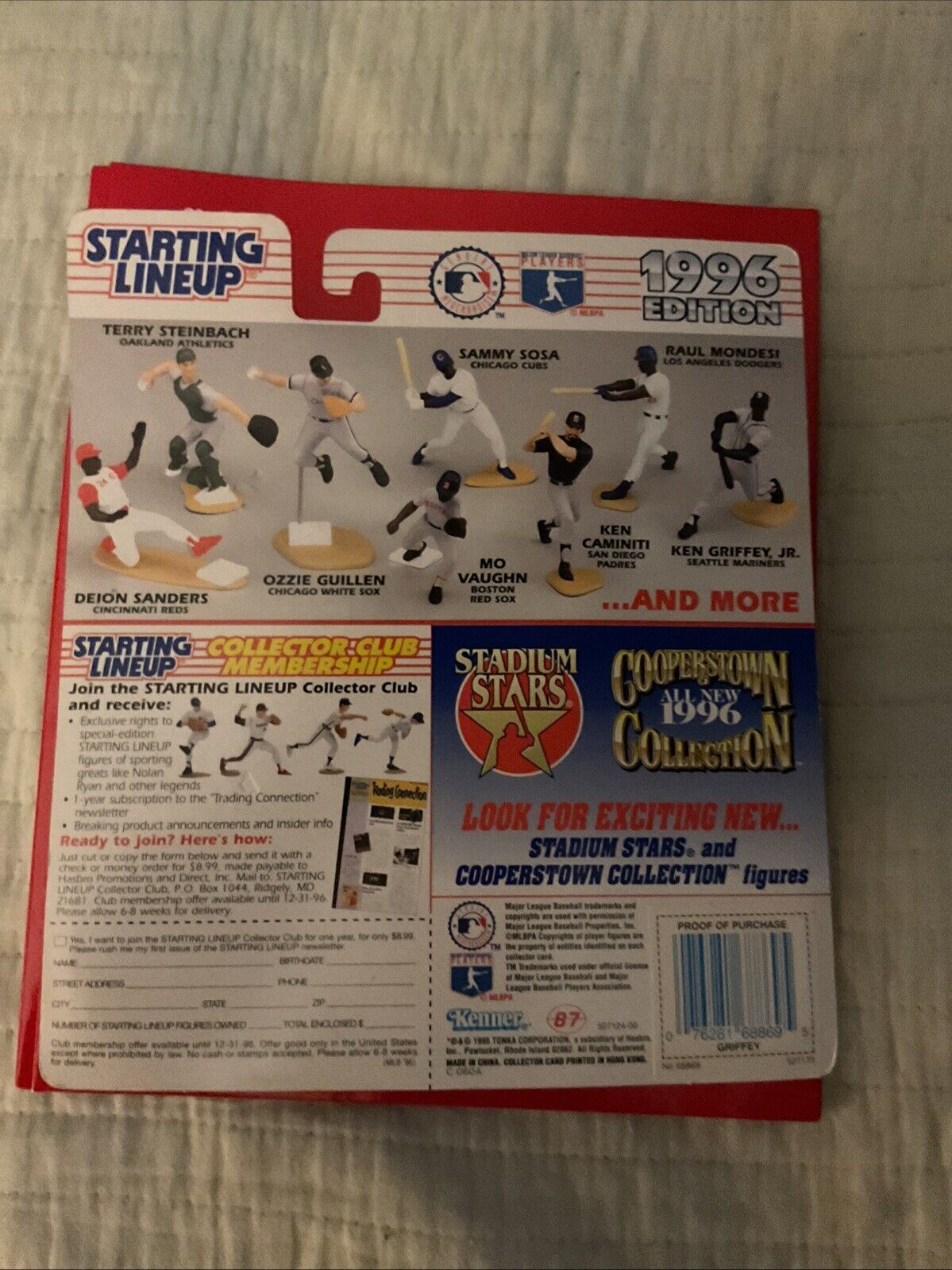 1996 Starting Lineup Autographed Ken Griffey, Jr. - Seattle Mariners COA