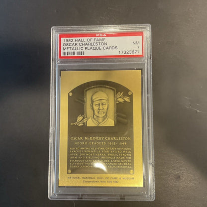 1982 Hall of Fame plaque card Oscar Charleston PSA 7
