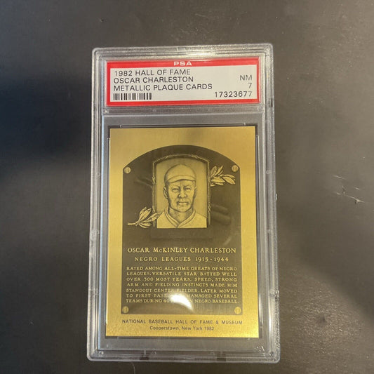 1982 Hall of Fame plaque card Oscar Charleston PSA 7