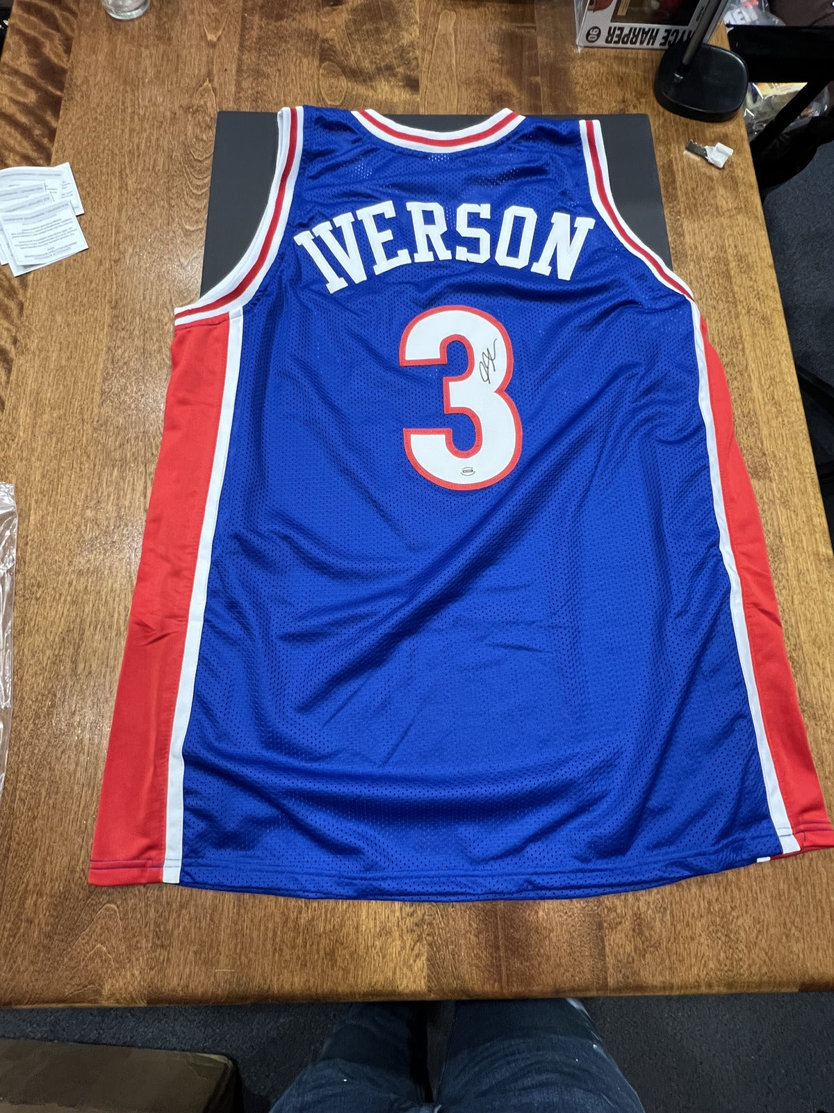 Allen Iverson Signed Philadelphia 76ers Blue Jersey with COA