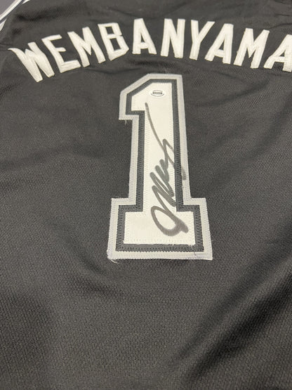 Victor Wembanyama Signed San Antonio Spurs Black Jersey with COA