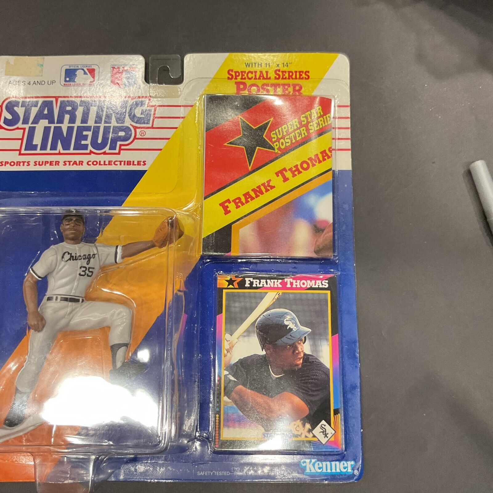 FRANK THOMAS 1992 STARTING LINEUP FIGURE W/POSTER AND CARD MINT