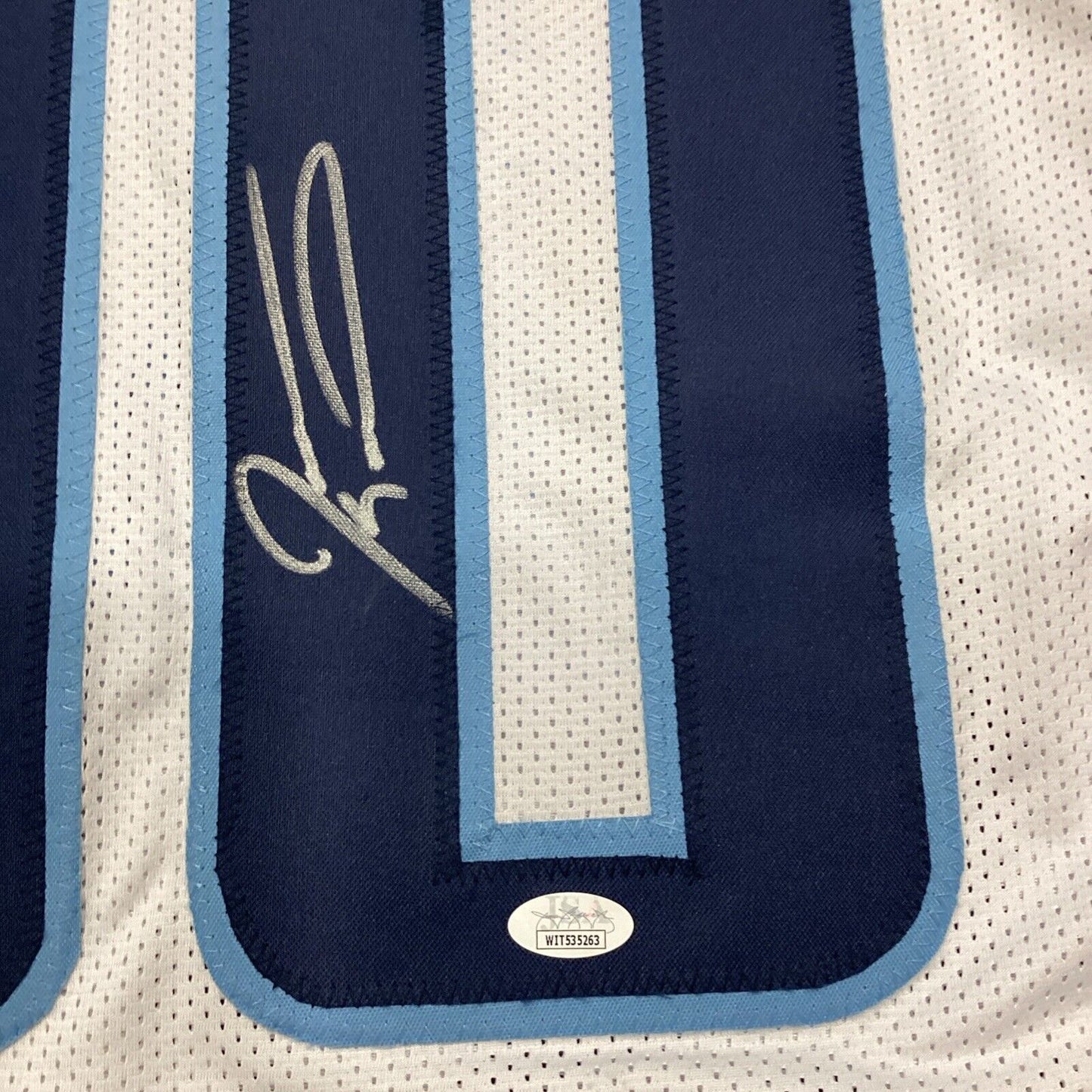 Jevon Kearse "The Freak" Signed Autographed Custom White/Blue Jersey JSA COA