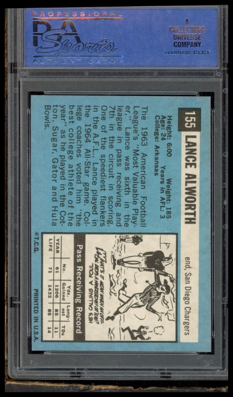 1964 Topps #155 Lance Alworth PSA 5