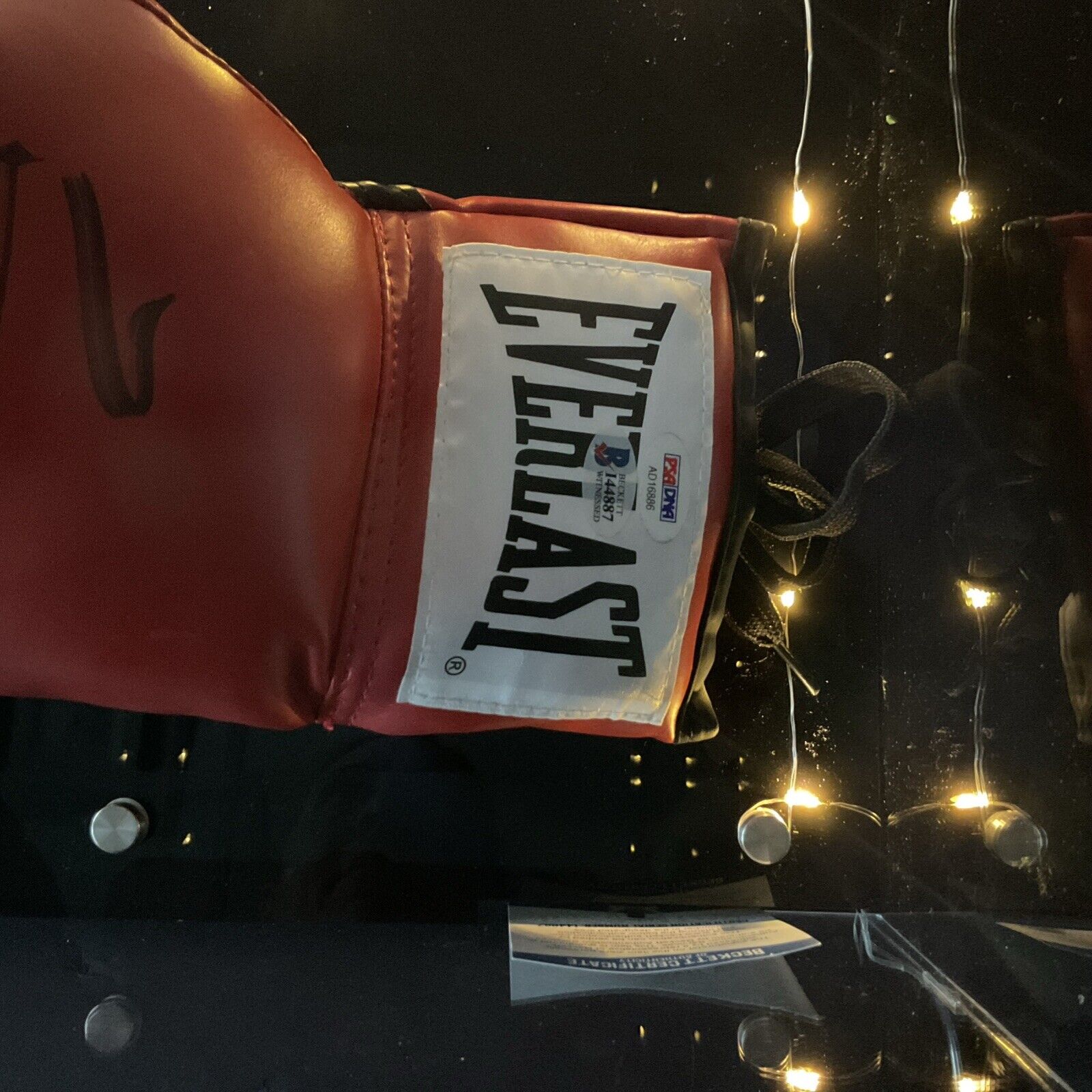 Autographed Conor McGregor boxing glove Beckett and PSADNA In Light Up Case