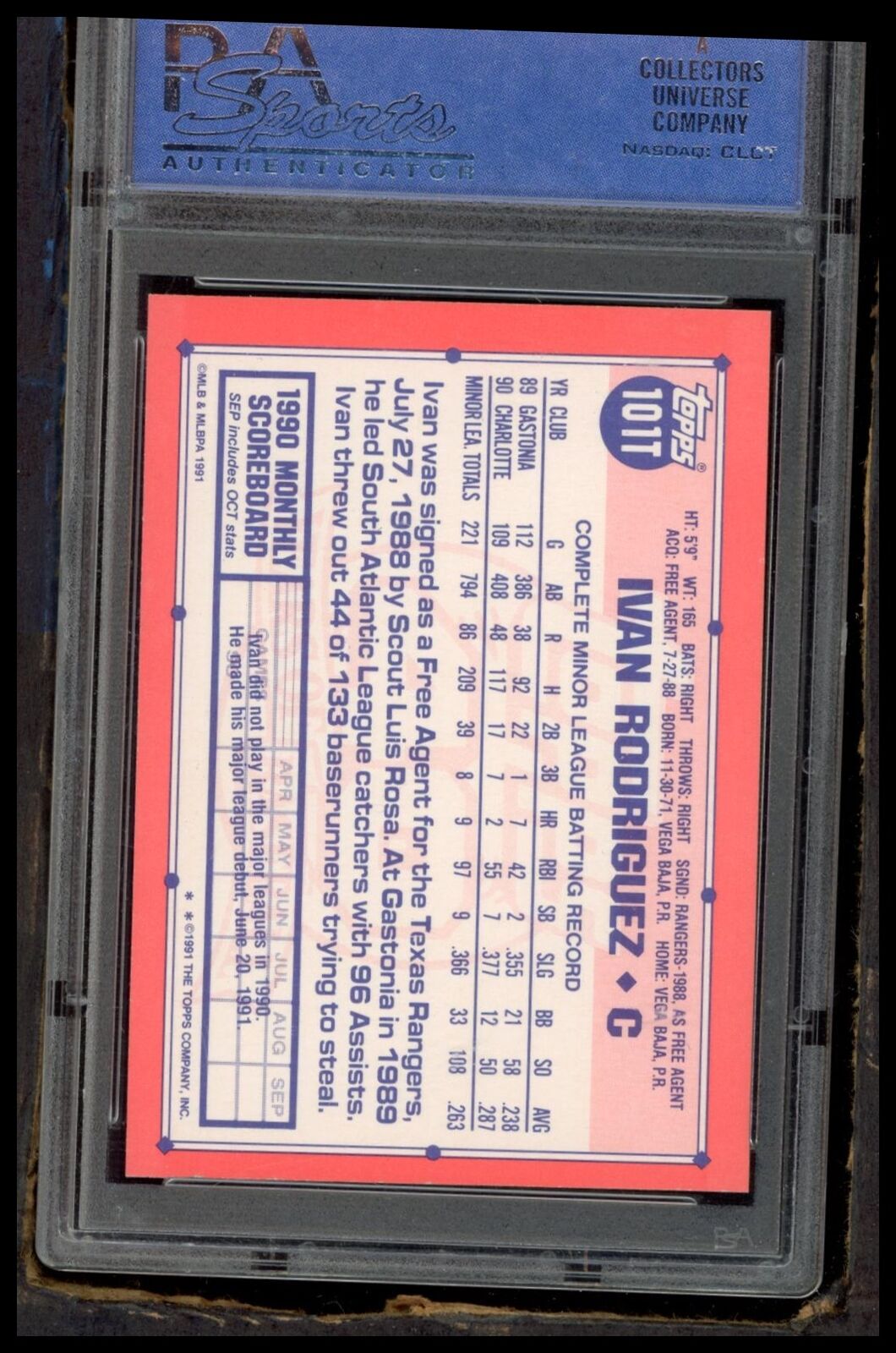 1991 Topps Traded #101T Ivan Rodriguez PSA 9