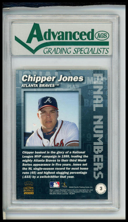 2000 Pacific Crown Royale #3 Chipper Jones Final Numbers Other 9