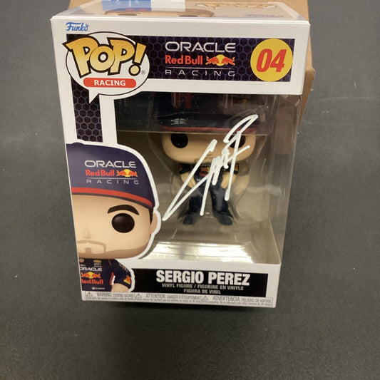 Funko Pop! Vinyl: Oracle Red Bull Racing - Sergio Perez #4 Signed With COA