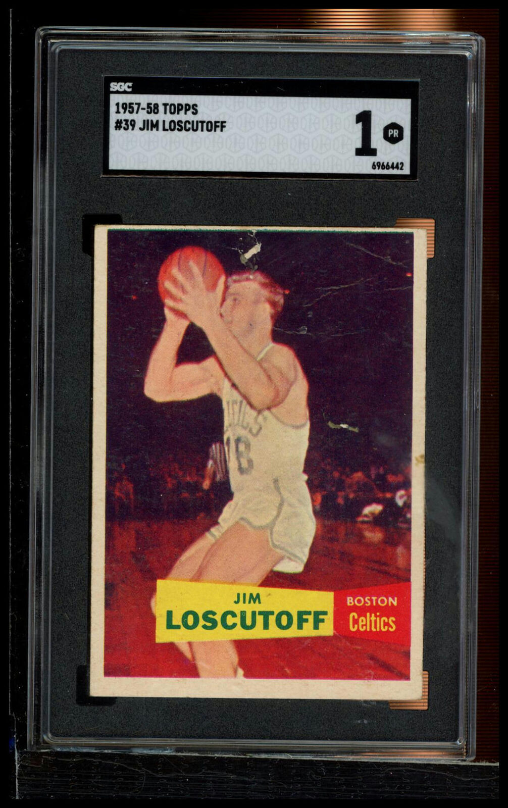 1957-58 Topps #39 Jim Loscutoff SGC 1