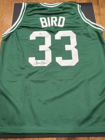 Larry Bird Signed Boston Celtics Green Jersey with COA