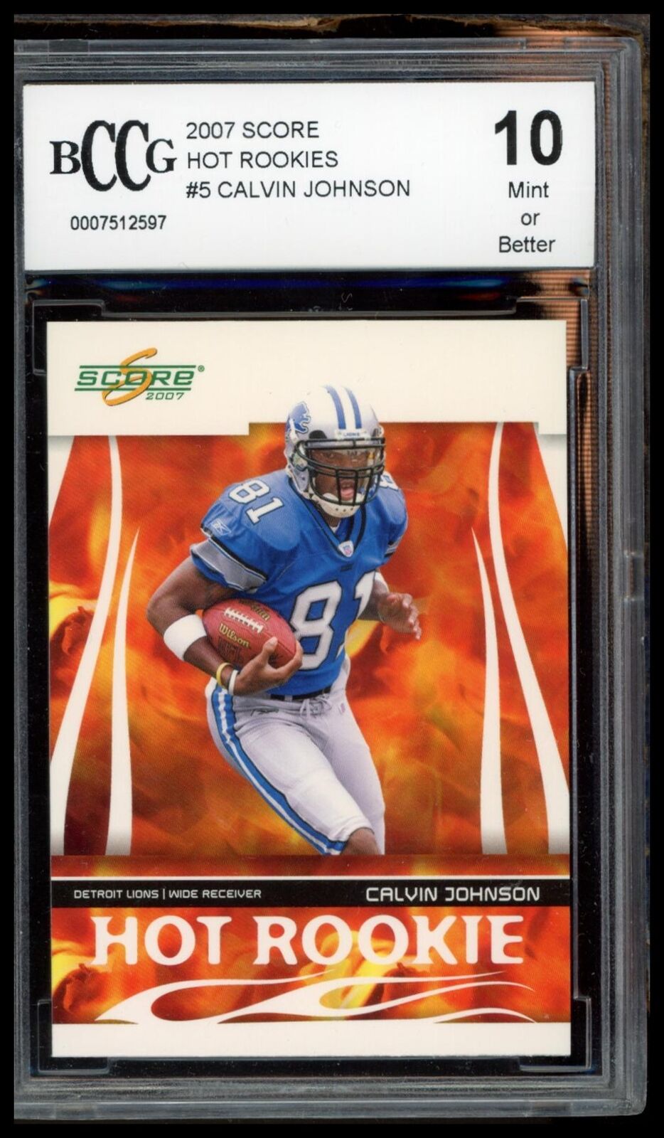 2007 Score #HR-5 Calvin Johnson Hot Rookies BCCG 10