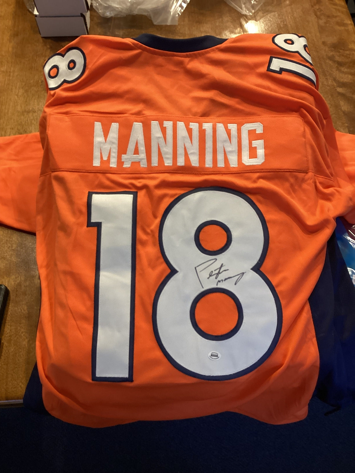 Peyton Manning Signed Denver Broncos Orange Jersey Autographed NFL