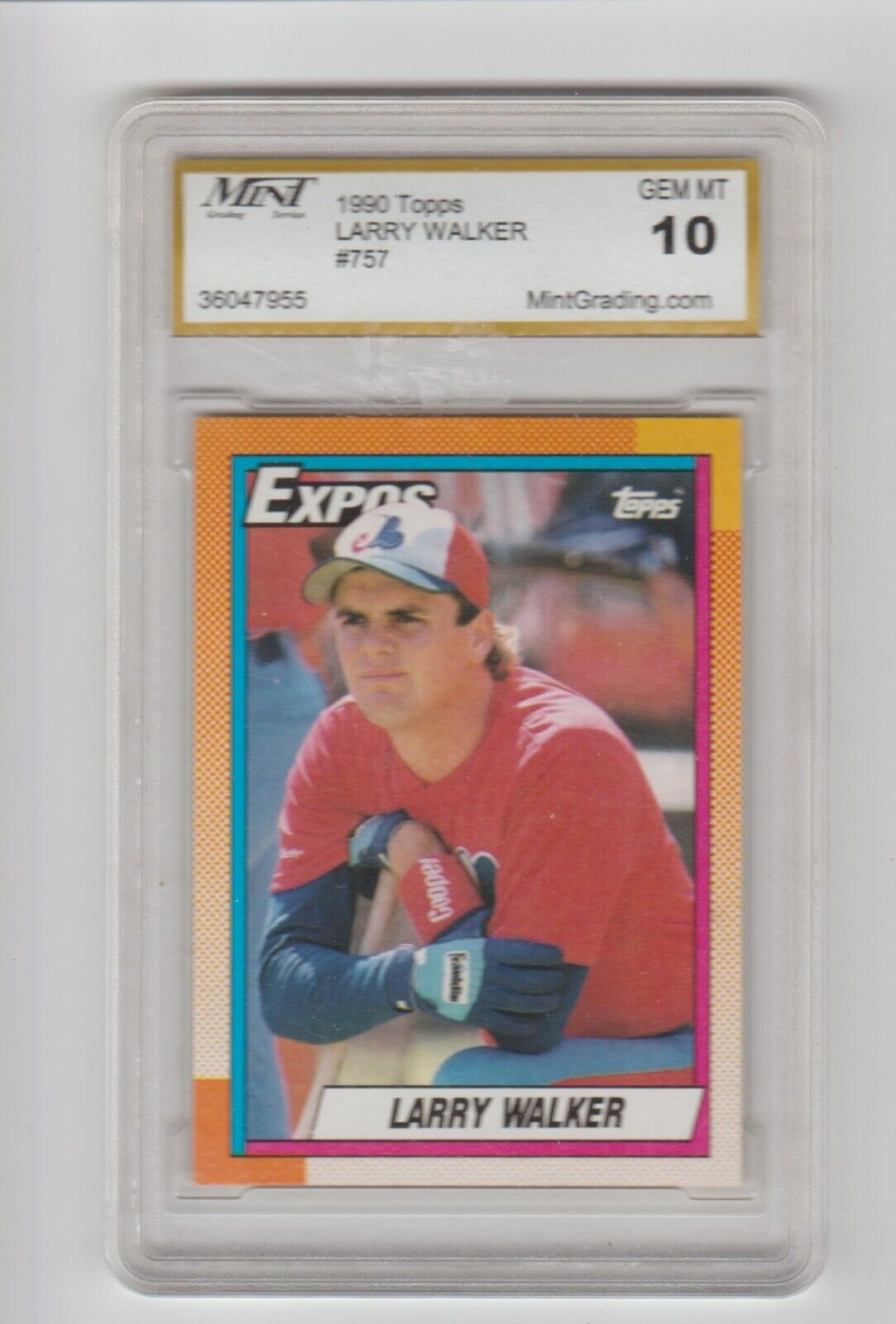 1990 Topps Baseball #757 Larry Walker Montreal Expos RC MINT 10 GEM MINT