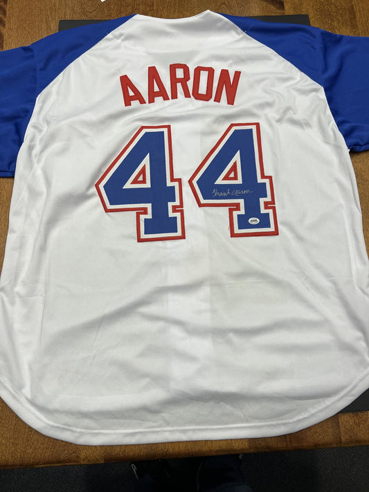 Hank Aaron Signed Atlanta Braves White Jersey with COA