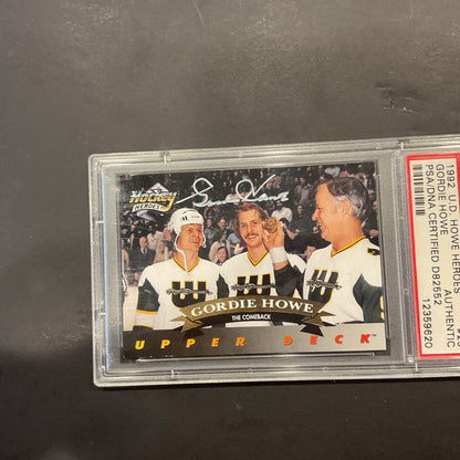 1992 upper deck how heroes #25 Gordie Howe PSA authenticated signature card