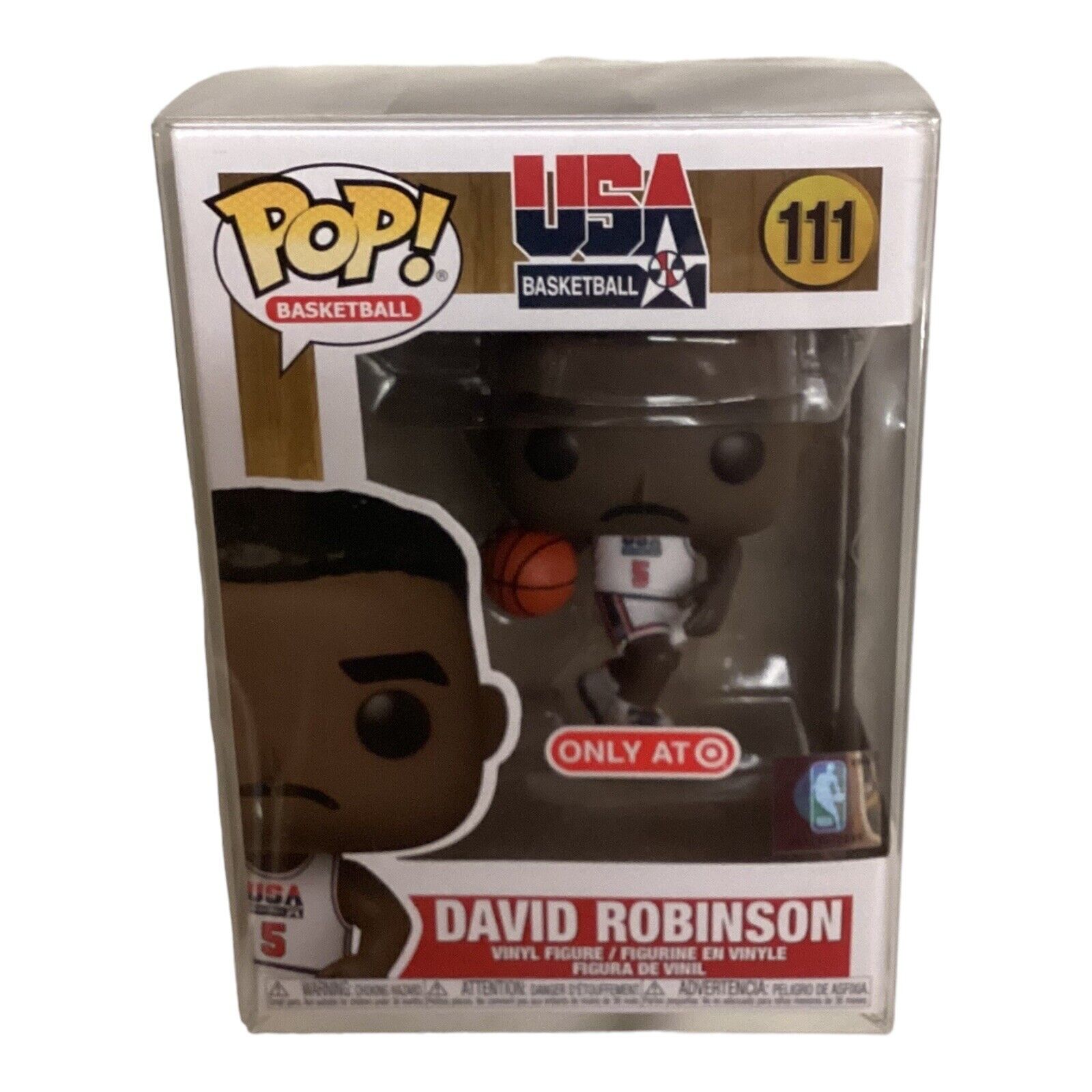 Funko Pop David Robinson Basketball USA #111 Target Exclusive W/ Protective Case