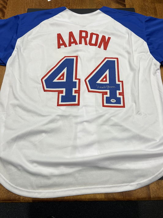 Hank Aaron Signed Atlanta Braves White Jersey with COA