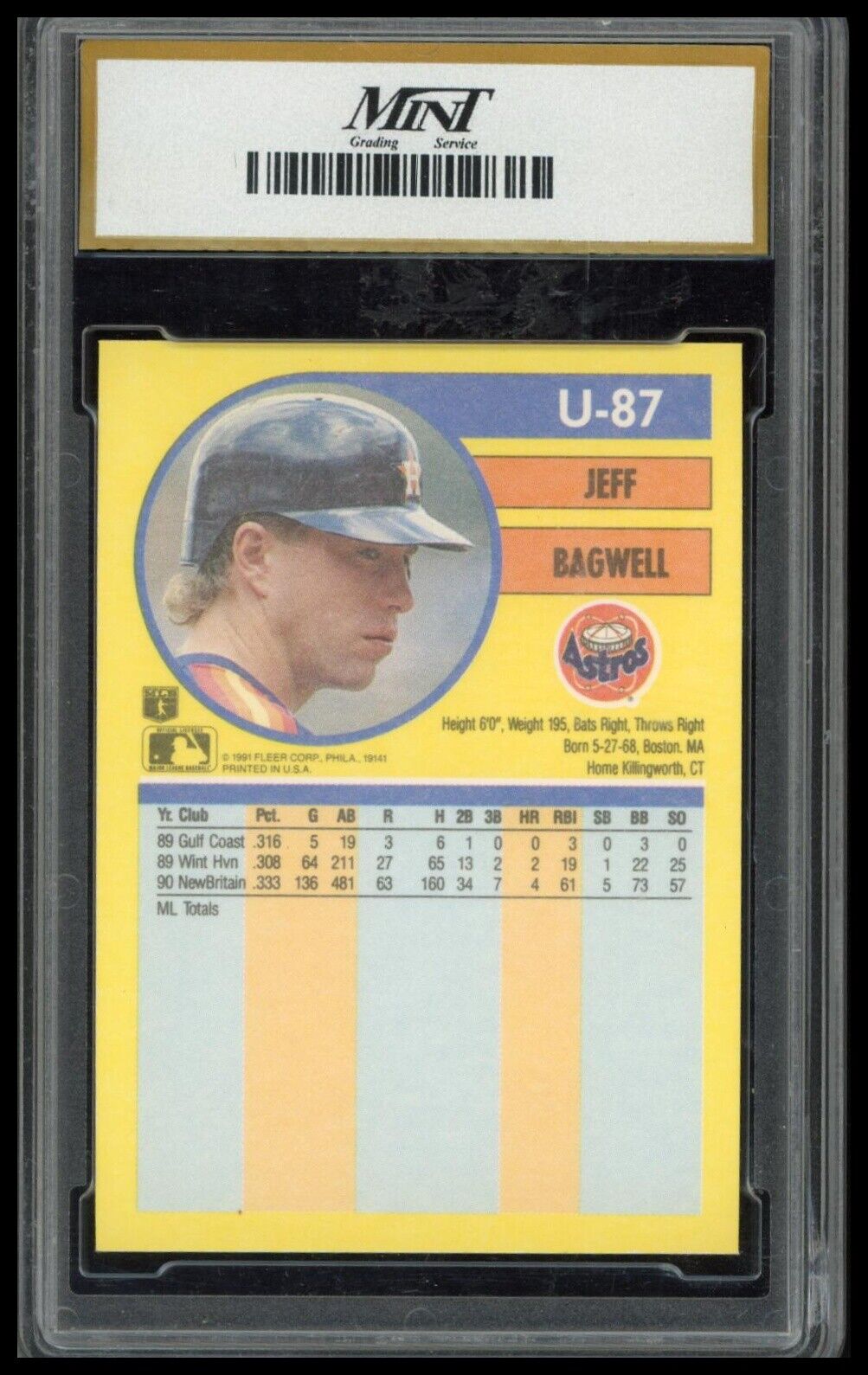 1991 Fleer Update #U-87 Jeff Bagwell Other 10