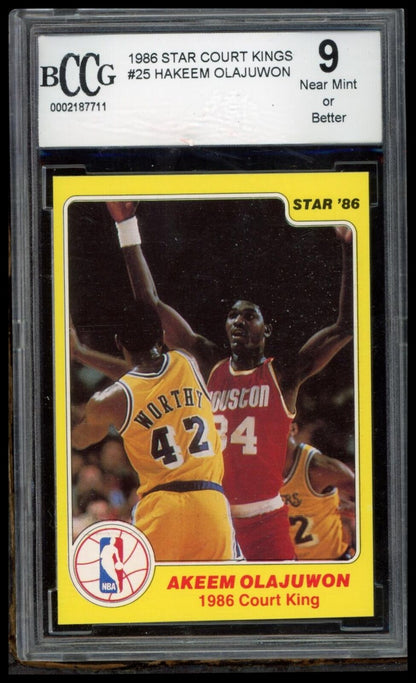 1986 Star Court Kings #25 Akeem Olajuwon BCCG 9