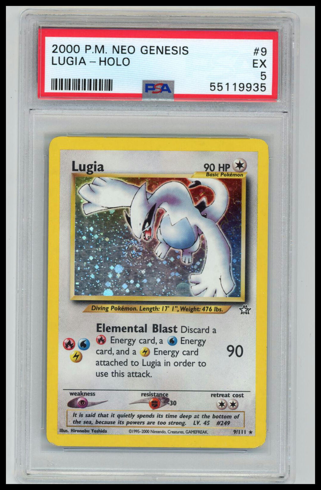 2000 Pokemon Neo Genesis #9 Lugia-Holo PSA 5